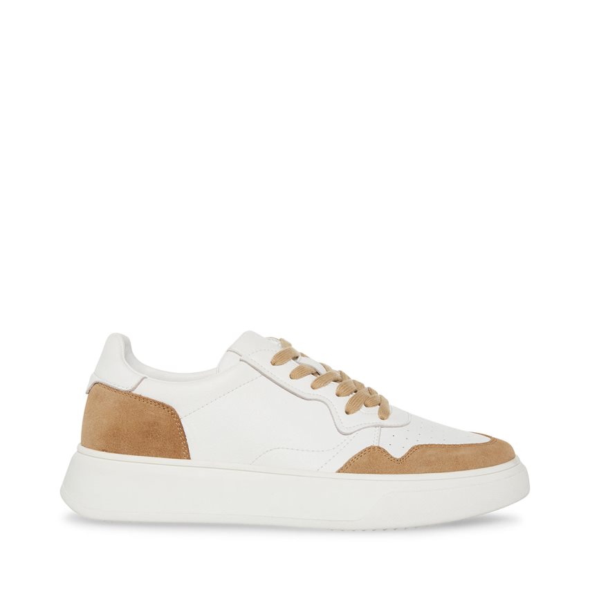 White / Brown Steve Madden Jorgee Suede Men\'s Sneakers | PH 320616AV